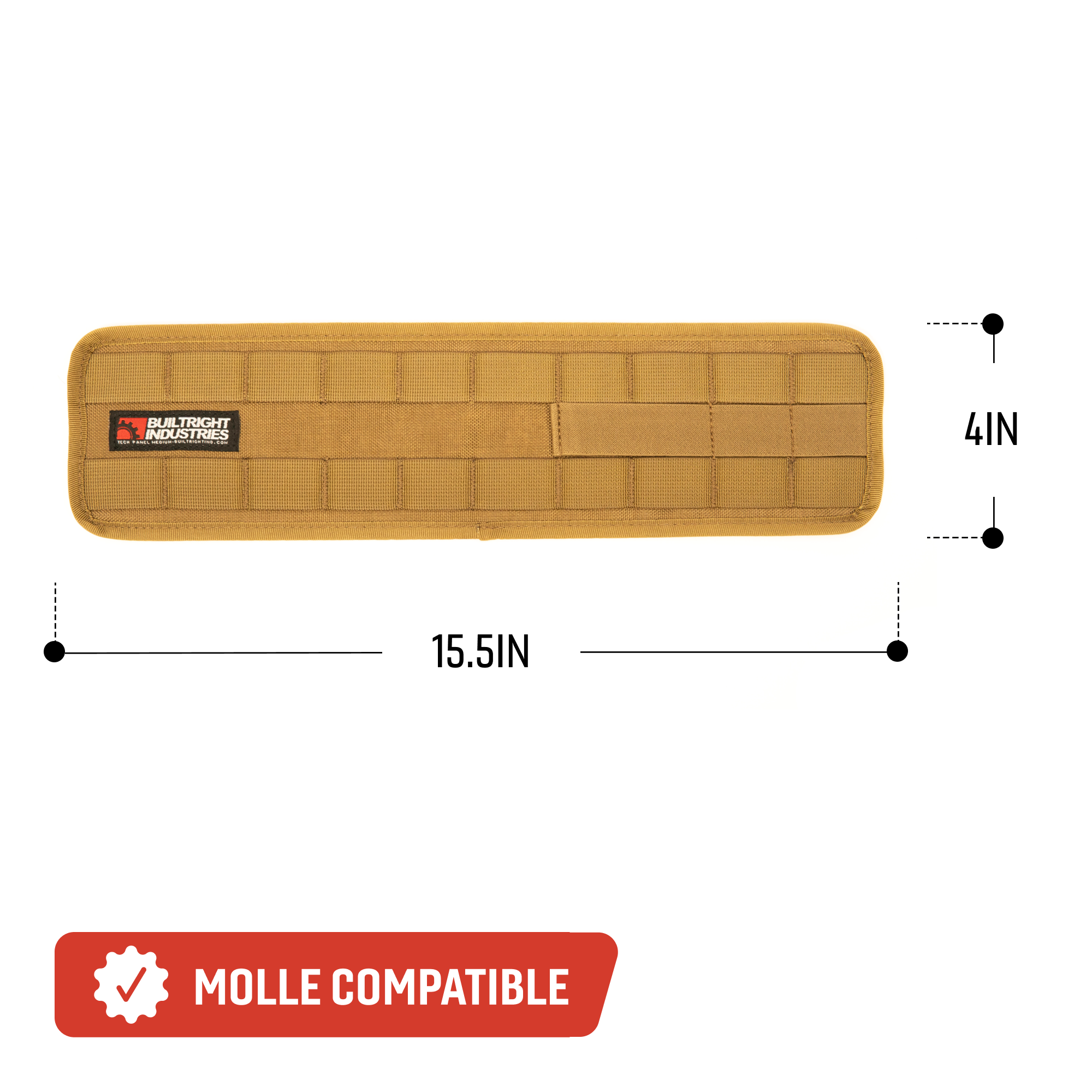Velcro Tech Panel - Coyote Tan | Medium (4" x 15.5")
