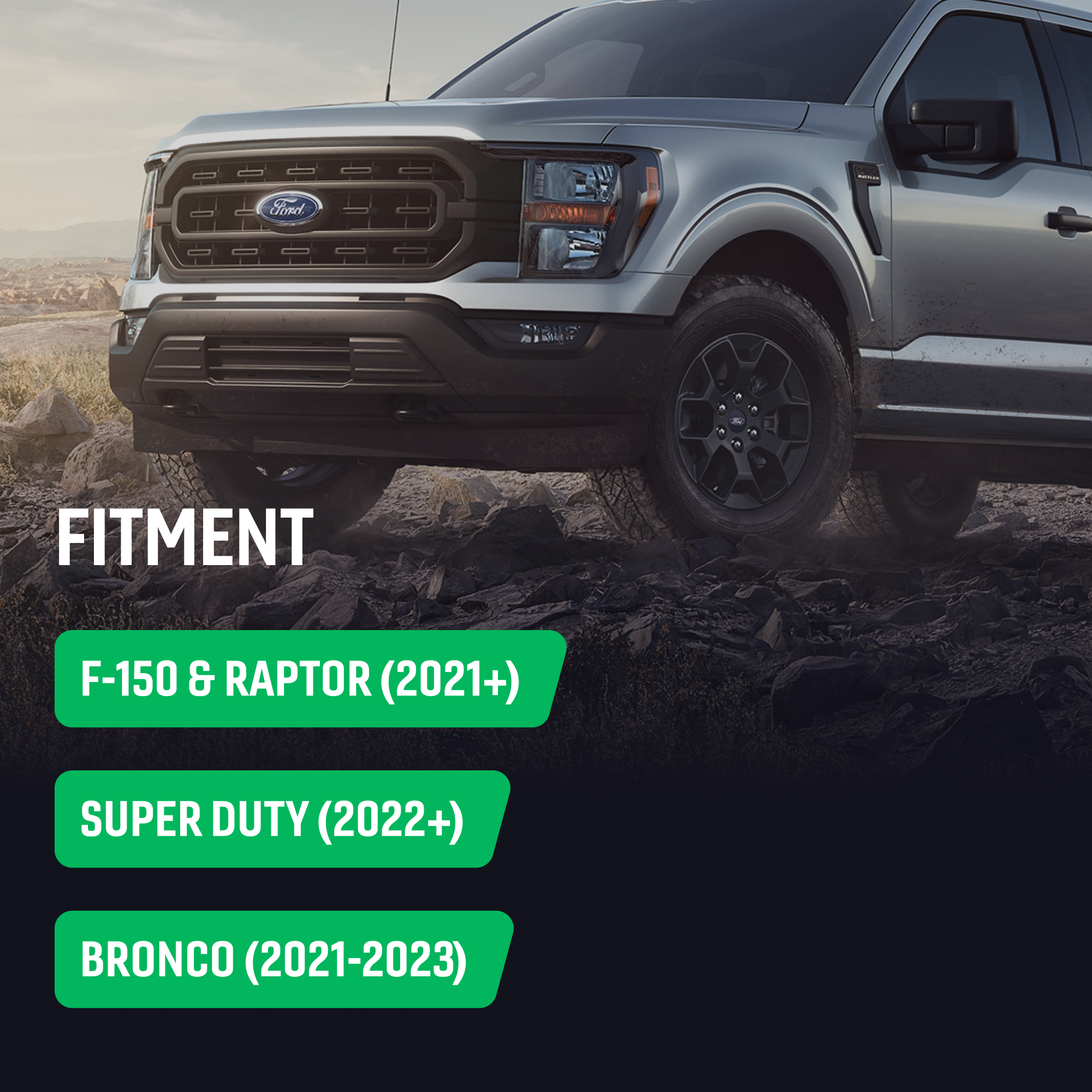 Perfect-Fit Stubby Antenna | Ford F-150/Raptor (2021+), Super Duty (2022+), Bronco (2021-2023)
