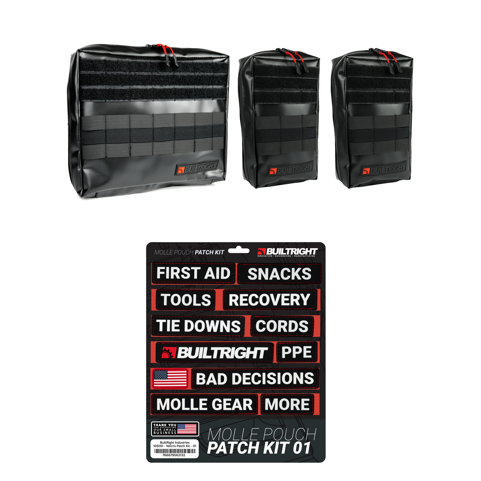 MOLLE Pouch - Black | 3pc Set