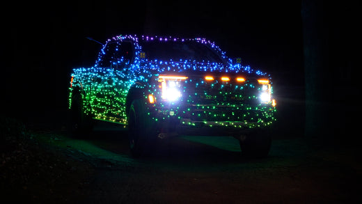 Covering Our Shop Trucks With Holiday Lights!