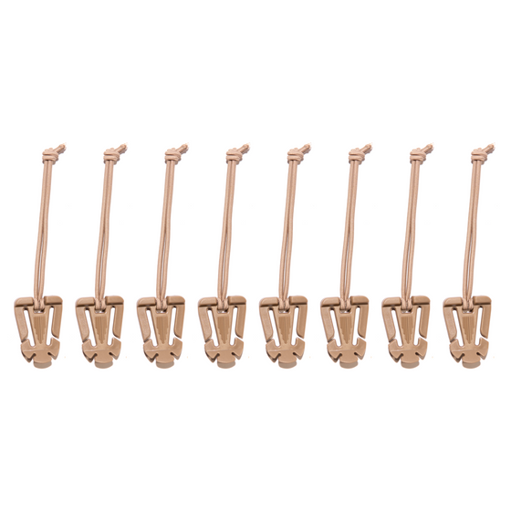Elastic Tech Panel Clips (Web Dominators) - Coyote Tan | 8pc Kit