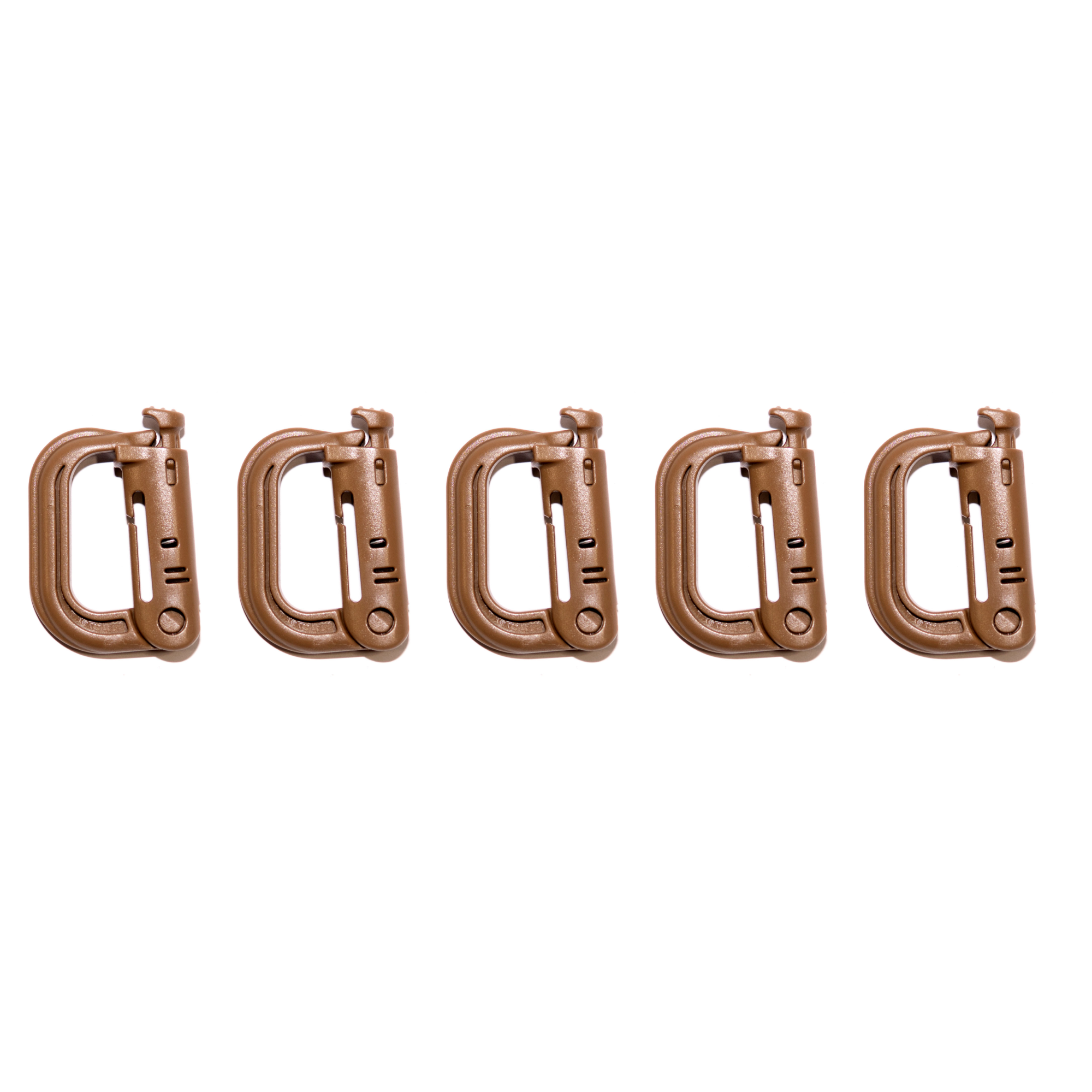 Carabiner - Brown | Button Locking - 5pc Kit