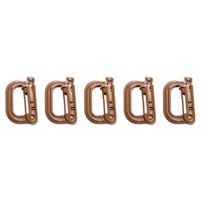 Carabiner - Brown | Button Locking - 5pc Kit