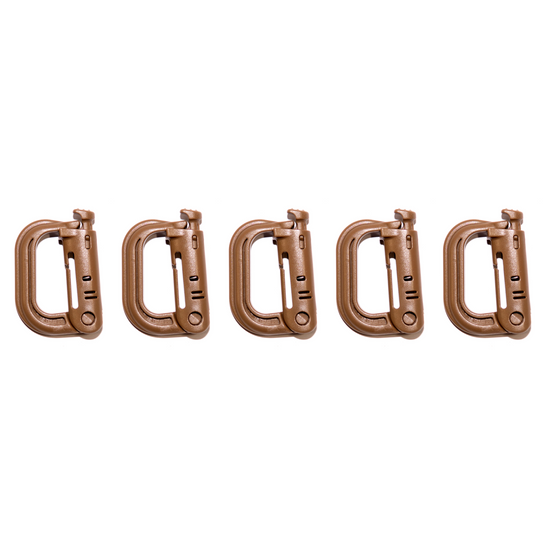 Carabiner - Brown | Button Locking - 5pc Kit