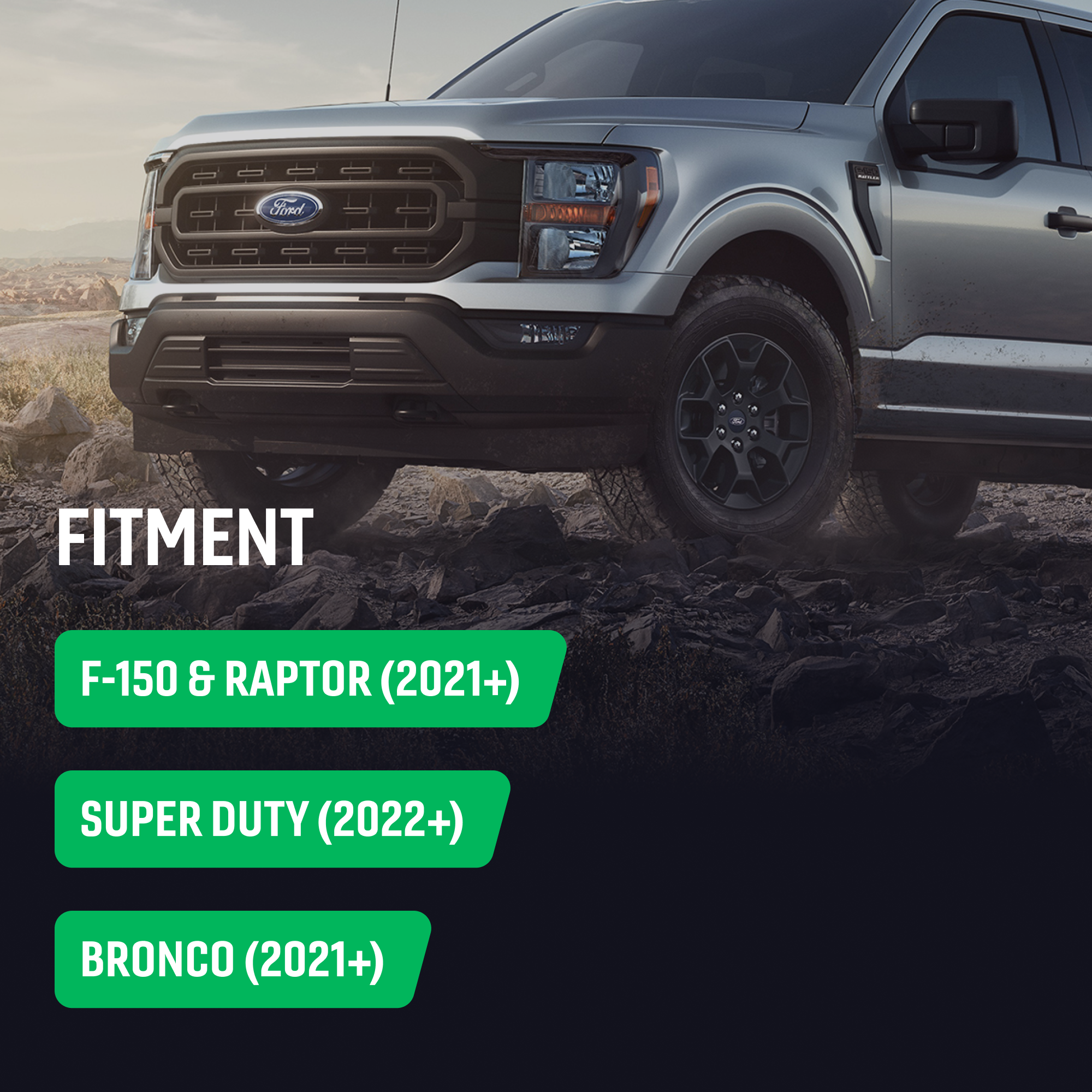 Perfect-Fit Stubby Antenna |  Ford F-150/Raptor (2021+), Super Duty (2022+), Bronco (2021-2023)