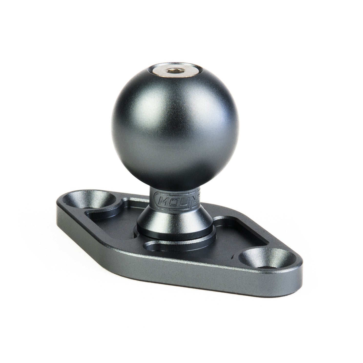 Mountech SpinLok™ Ball Mount - 1in, Storm Gray, 2-Bolt Base