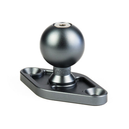 Mountech SpinLok™ Ball Mount - 1in, Storm Gray, 2-Bolt Base