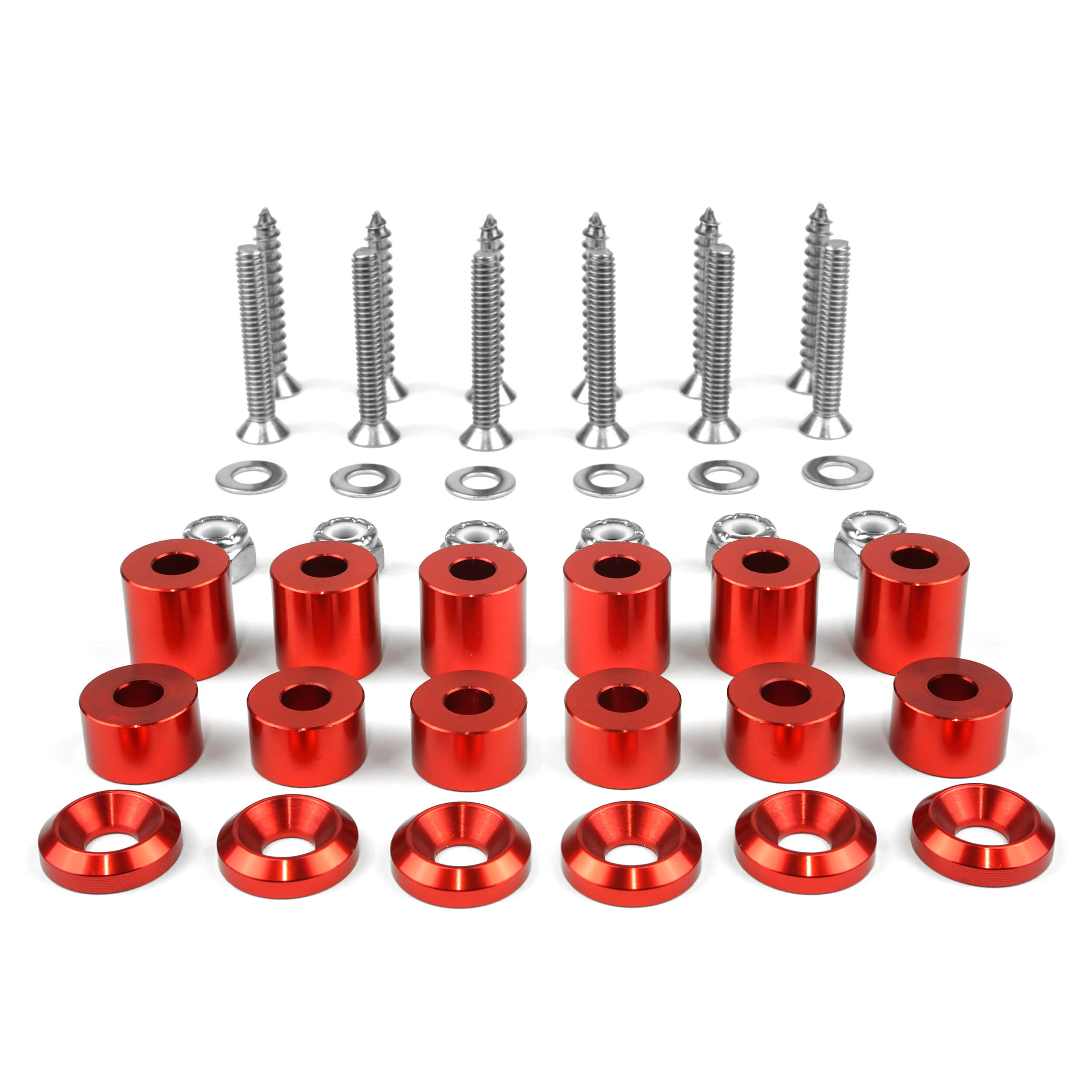 Tech Plate - 42pc Mounting Hardware Kit - Red - BuiltRight Industries