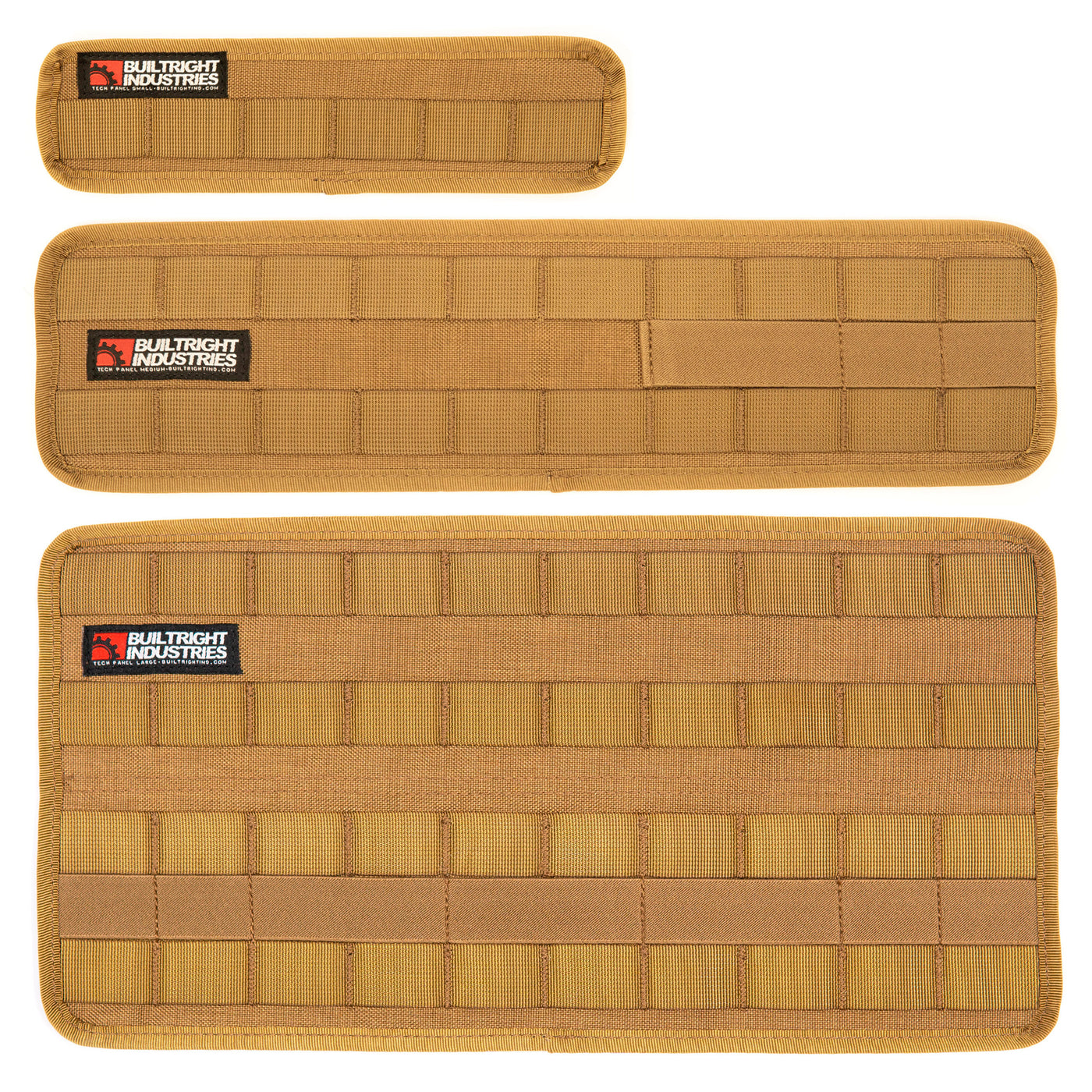 Velcro Tech Panel - Coyote Tan | 3pc Kit-Interior-BuiltRight Industries