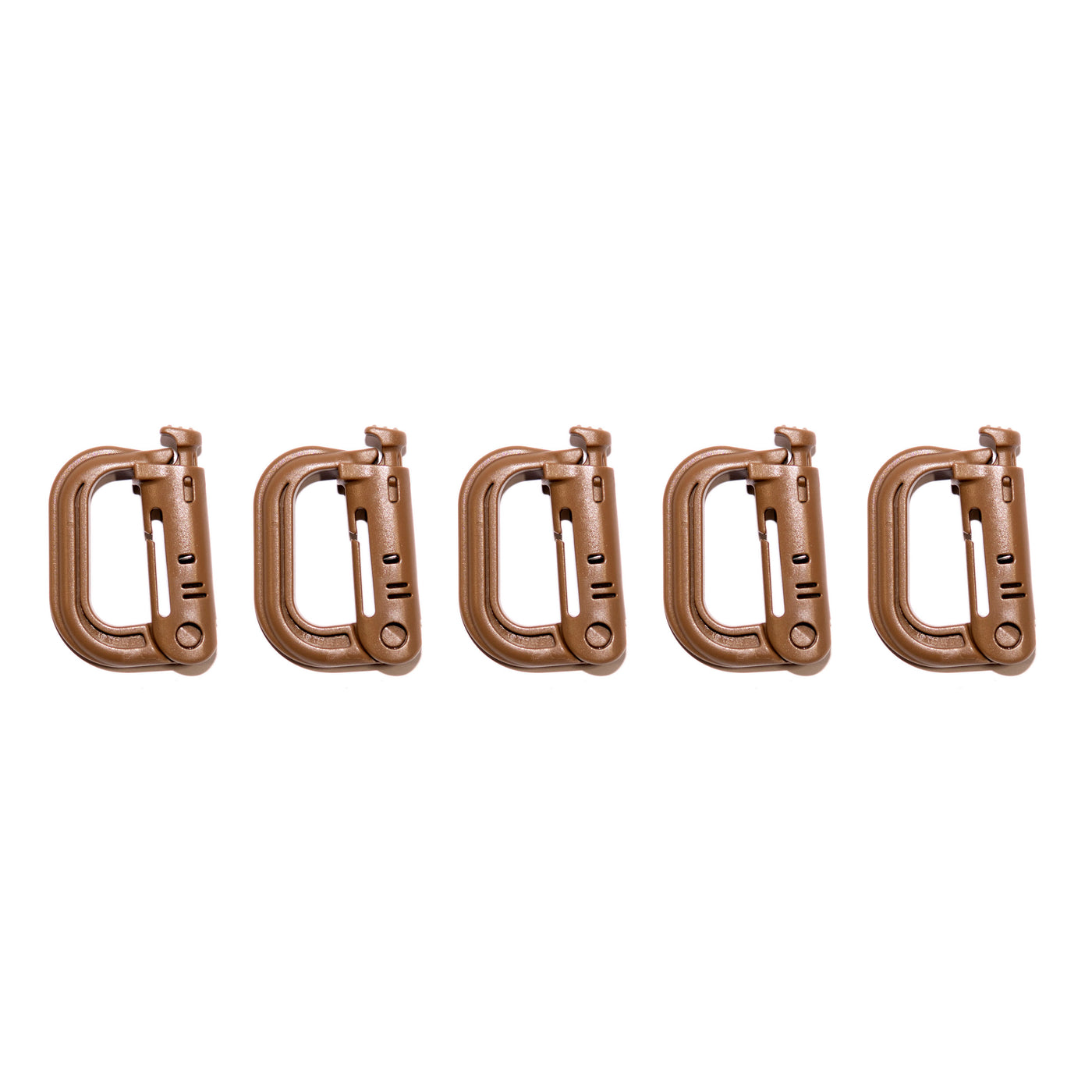 Carabiner - Brown | Button Locking - 5pc Kit-Velcro Tech Panel-BuiltRight Industries